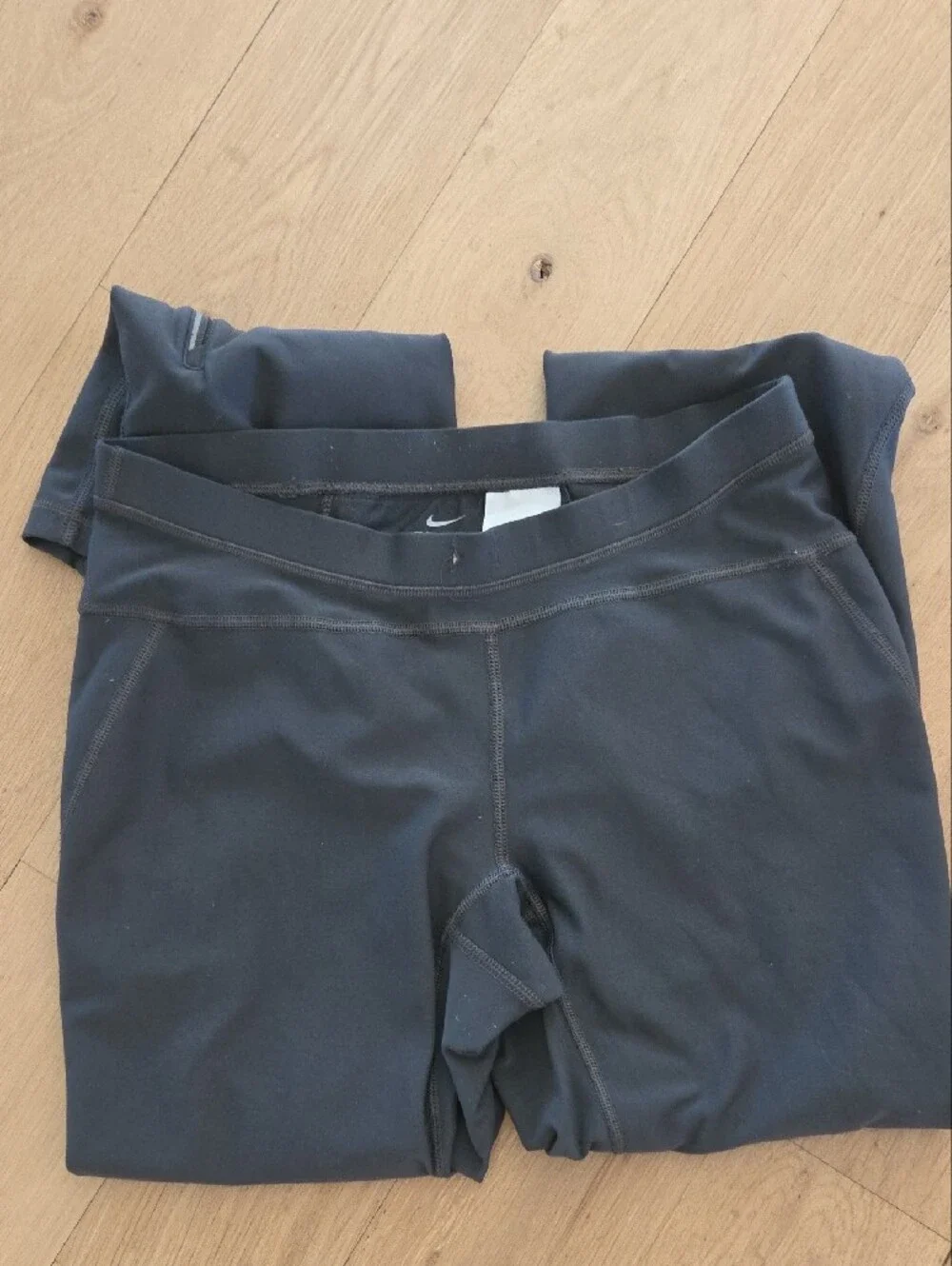 Nike Gray Dri-FIT Leggings with Zippered Pocket